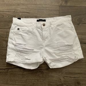 White Distressed Shorts